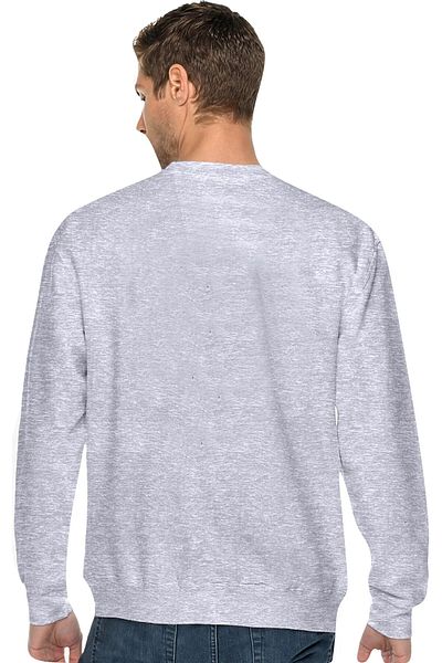 EFFRENATU Φούτερ από οργανικό βαμβάκι Oversize Basic Crew Neck Γκρι/μαύρο μελανζέ