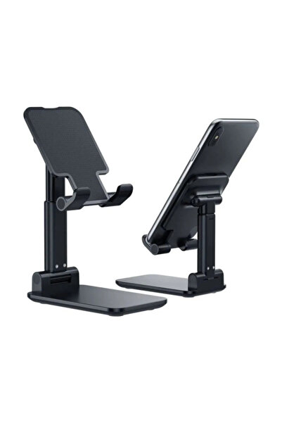 Katlanabilir Masaüstü Telefon & Tablet Şarj Standı Uzunluk Ayarlı 2 Kademeli Siyah ulu0565444