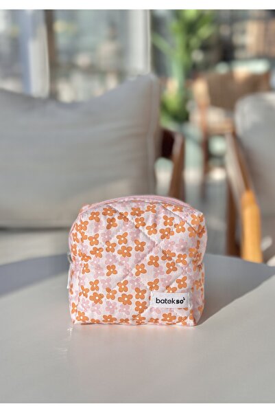 Batekso Τσάντα μακιγιάζ με πορτοκαλί λουλούδια - Μικρό μέγεθος