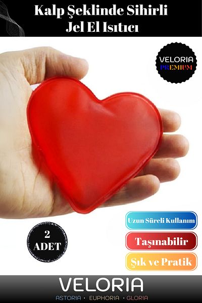 Veloria سلسلة مميزة - سخان جل سحري على شكل قلب، سخان يد للتخييم والتنزه سيرًا على الأقدام، موقد جيب للأكياس 2 قطعة