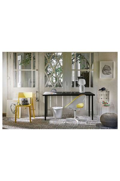 IKEA LAGKAPTEN/OLOV, çalışma masası, venge-siyah, 140x60 cm