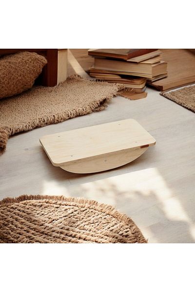 YAT Design Crafts لوح التوازن الخشبي الطبيعي - لعبة لوح التوازن للأطفال