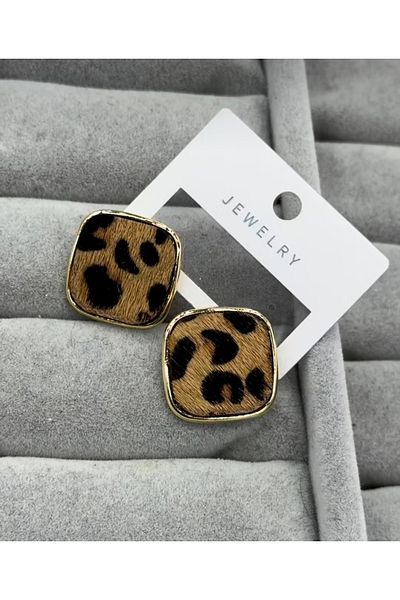 TAKIMOON Square Leopard Model Earrings