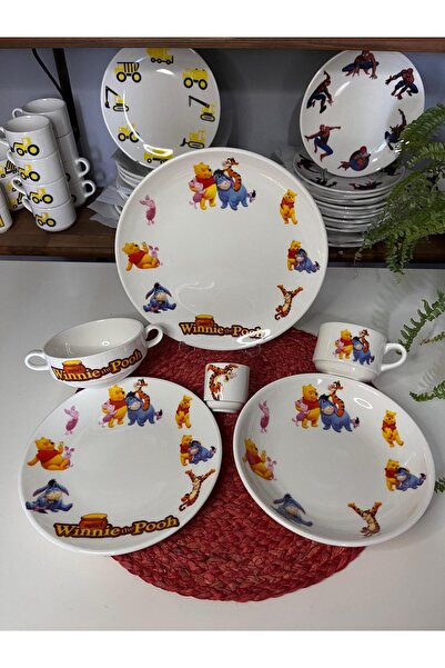 TEBAK COLLECTION Tabak Winie the Pooh Model 6 Pieces Children's Dish Set Food...