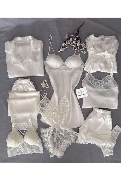 MH Moony Homewears Комплект пижама от 9 сатена Milano - нощница и бельо
