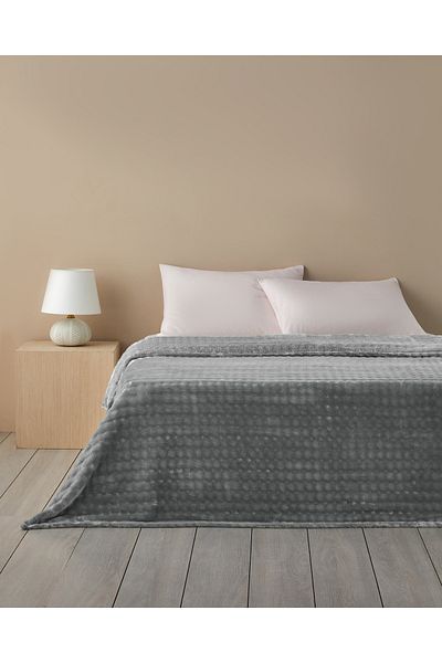 English Home Glance Bubble - Single Gray Supersoft Blanket