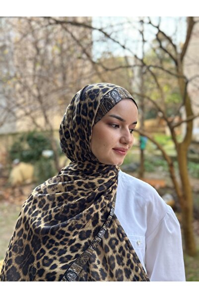 shalby Ethnic Leopard Patterned Soft Cotton Shawl Copper