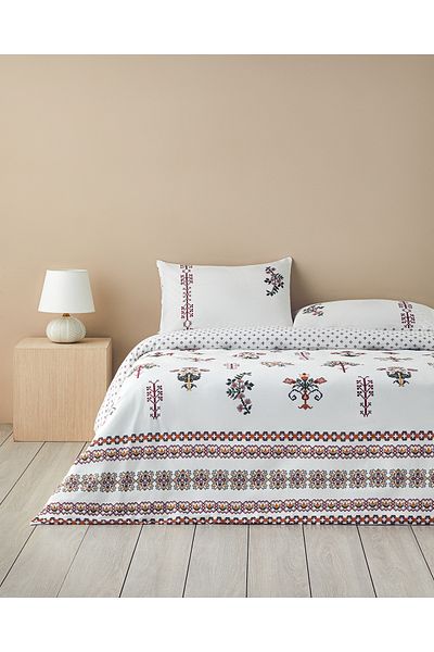 English Home Set cuvertură de pilota din bumbac cu flori etamine roz - 240x220 cm