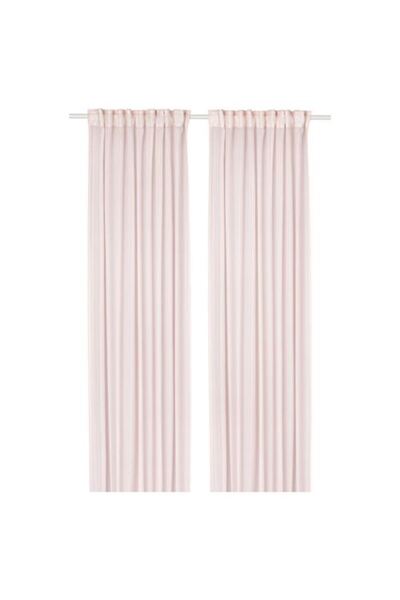 IKEA STENFRÖ, tül perde/2 kanat, pembe, 145x300 cm