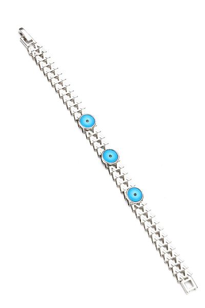 Modex Silver Color Evil Eye Bracelet (18cm)