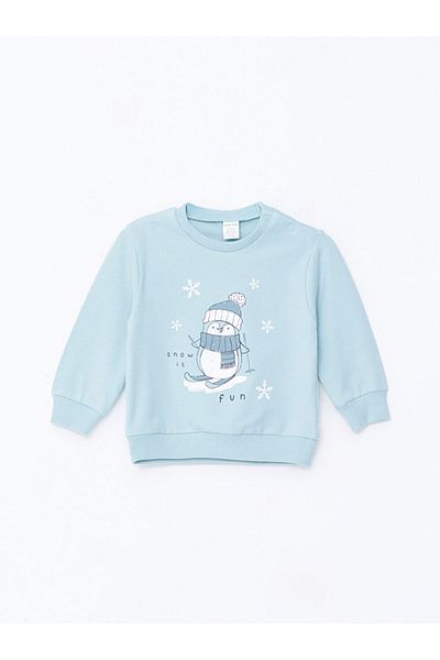 LC Waikiki Crew Neck Long Sleeve Printed Baby Boy Sweatshirt 2 Pack