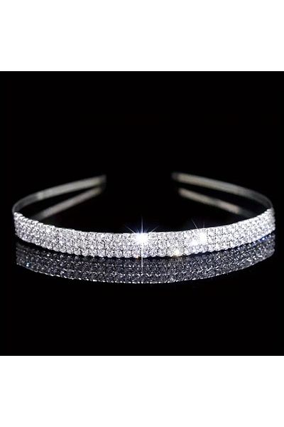 Eva Flore Stylish Stone Silver Crown