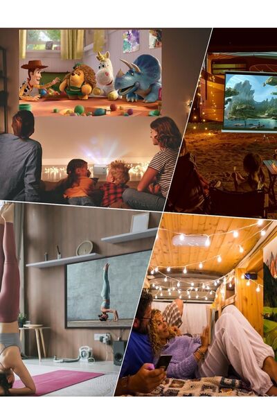 Zineets T11 Premium Taşınabilir Android Tv 1080p Destekli Projeksiyon Cihazı 5g Wi-fi Bluetooth Ev Sineması