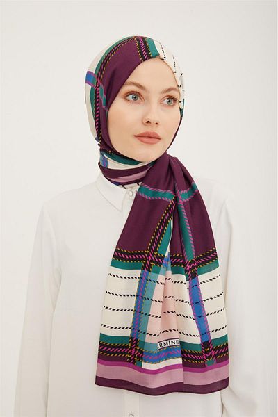 Armine Trend Plaid Pattern 077-047 Shawl-14