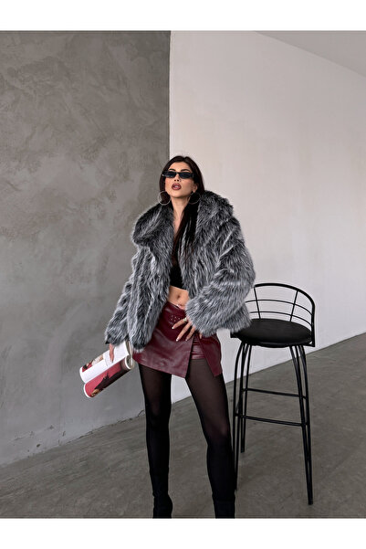 MyLook Myl Premium Grau-Schwarzer Kurk-Mantel