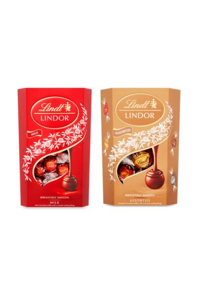 Lindt Lindor Cornet Milk Ve Cornet Assorted Çikolata 2'li Set 337 gr X 137 gr