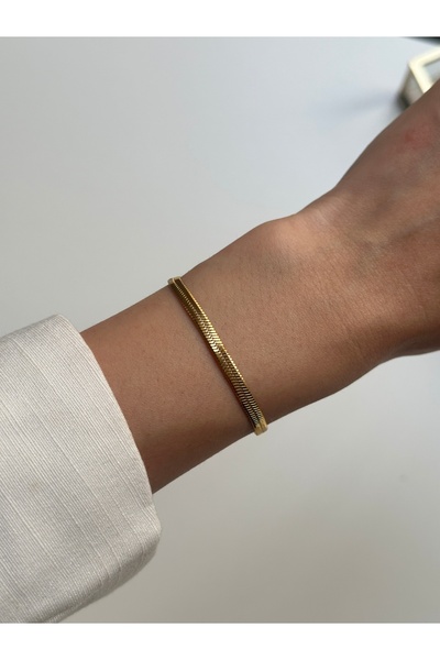 YOUES JEWELRY 316L Çelik Unisex Italyan Zincir Bileklik Ezme Bileklik