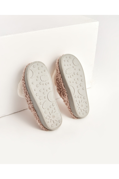 Chirpy Καρδιά - Καφέ Γυναικείες Παντόφλες Σπιτιού με Φιγούρα Καρδιάς