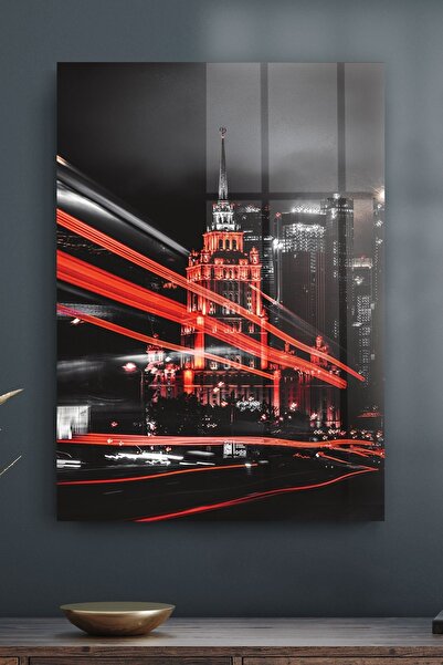 Decovetro Glass Painting Neon Cityscape