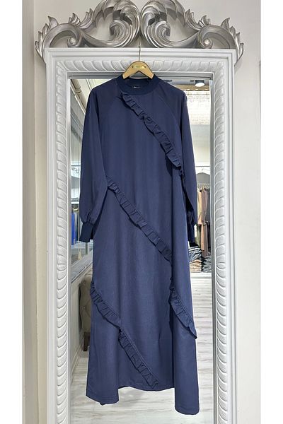 Invee Invee 6390 Shiny Satin Dress - Indigo