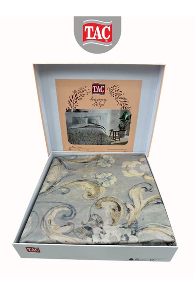 Taç Giselle Cream Cotton Satin Double Duvet Cover Set