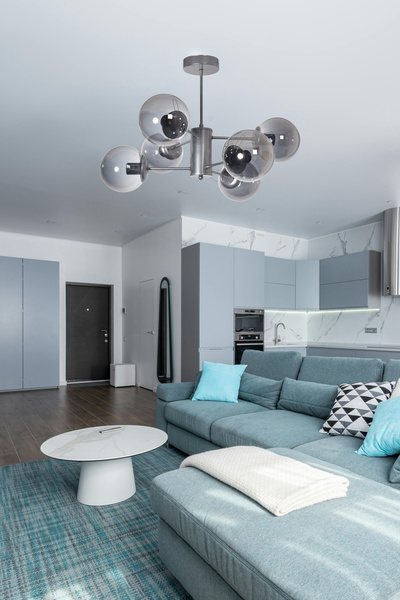 Modavize Seul Modern Tasarım Salon Yemek Odası Mutfak Gri Renk Füme Camlı Sarkıt 6 Lı Avize