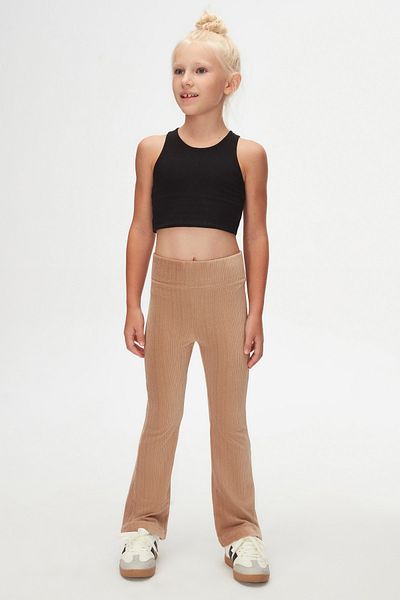 LOVETTI Beige Corduroy Spanish Leg Trousers