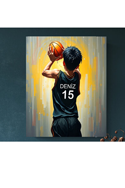 Cemira Basketbol İsme Özel Kişiye Özel Hediye Ahşap Pano Mdf Poster Küçük Mas...
