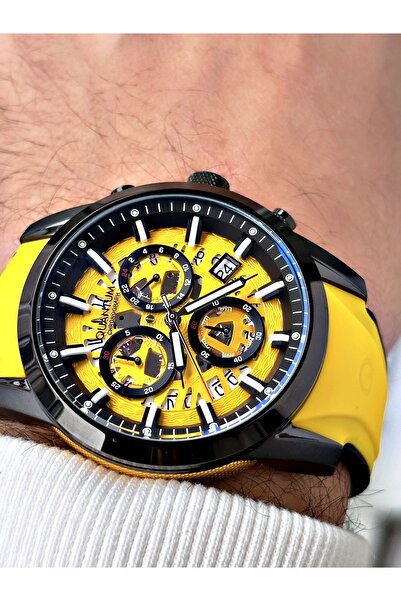 Quantum Fonksiyonlu Sarı Renk Silikon Kordon Çelik Kasa Erkek Kol Saati 1095614