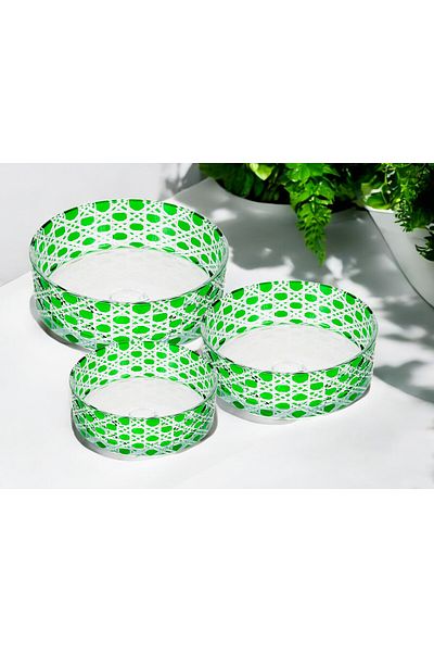 Paşabahçe Green Decor Cutting 3-Piece Presentation Bowl