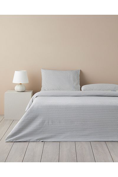 English Home Blue Modern Argyle Cotton Double Duvet Cover Set - 200X220 cm