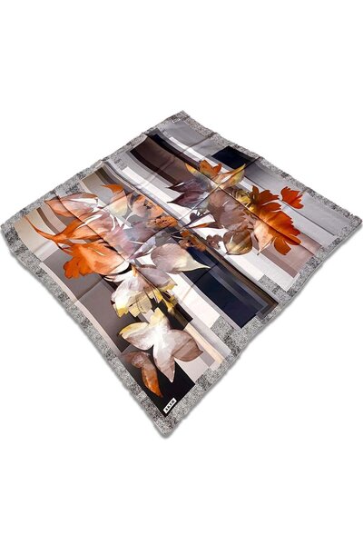 Aker Siyah Füme Karma Desen Sura İpek Eşarp 8839701-331