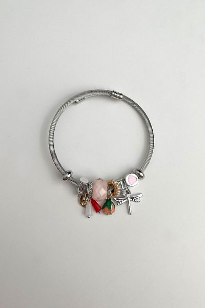 Modex Dragonfly Figured Charm Steel Bracelet