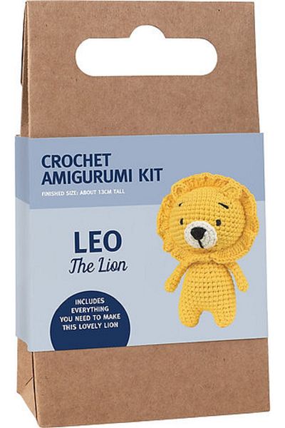 BALIM ÖRGÜ EVİ Leo the Lion "Lion" Mini Amigurumi Kit Finished Size 13 cm