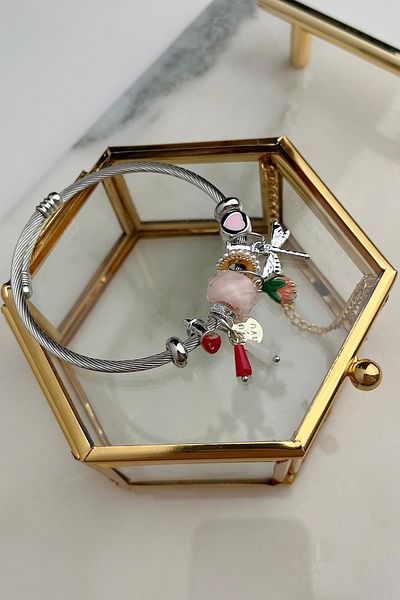 Modex Dragonfly Figured Charm Steel Bracelet