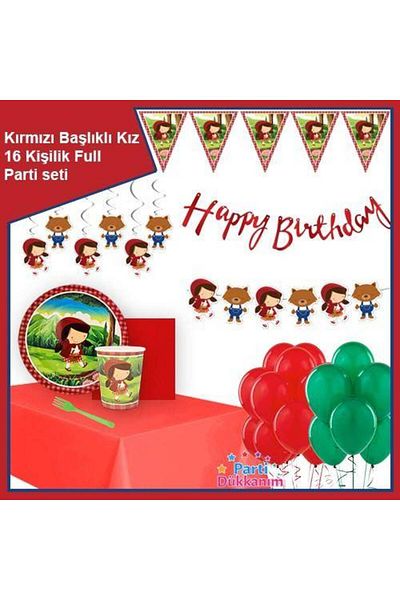 Parti Dükkanım Little Red Riding Hood Party Set for 16 People