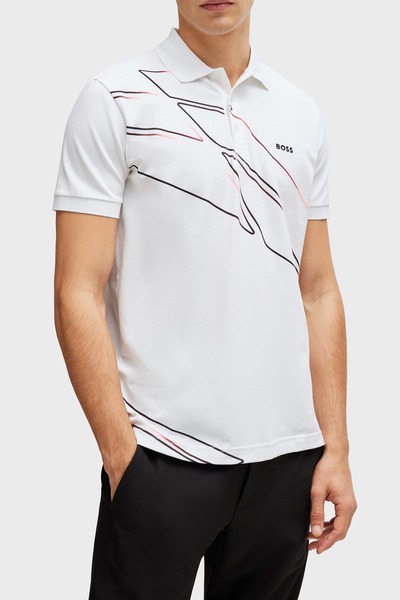 BOSS Streç Pamuklu Regular Fit Düğmeli Polo Yaka T Shirt Erkek POLO YAKA T SH...