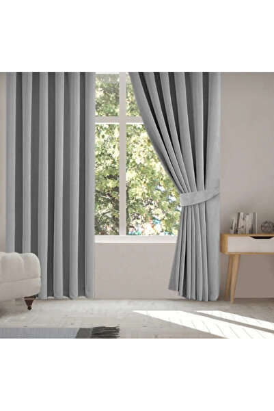 TAÇ EGE HOME Blackout karartma perde düz dikiş açık gri