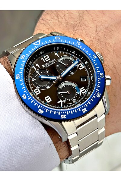 Quantum Fonksiyonları Aktif 10 Atm Su Geçirmez Çelik Kordon Çelik Kasa Erkek Kol Saati 1119350