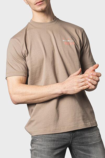 BOSS % 100 Pamuk Relaxed Fit Sırt Baskılı T Shirt Erkek T SHİRT 50515553 246