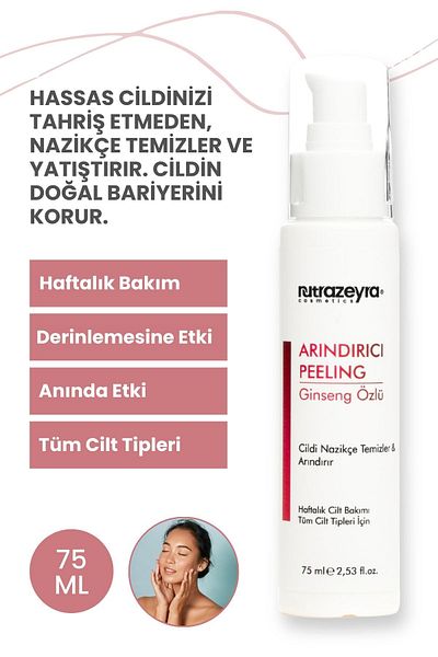 Nutrazeyra Cosmetics 75 ml Ginseng Extract - Purifying Peeling, Tone Balancing and Brightening Effect