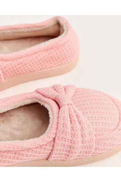 Chirpy Rugi - Pink Indoor Shoes with Ribbon