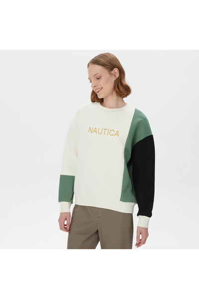 Nautica Kadın Yeşil Relaxed Fit Sweatshirt