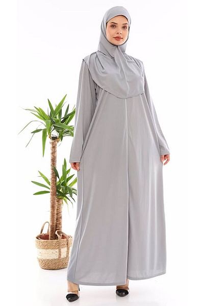 medipek Gray One-Piece Zippered Prayer Dress