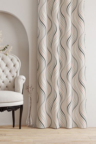 AYSHOME Cortina de fundal cu dungi gri Powder Ays Home (135 cm x 260 cm fără pliuri)