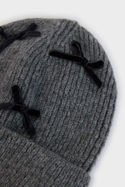 DeFacto Damen-Strickmütze mit Schleife – E8282AX24WN