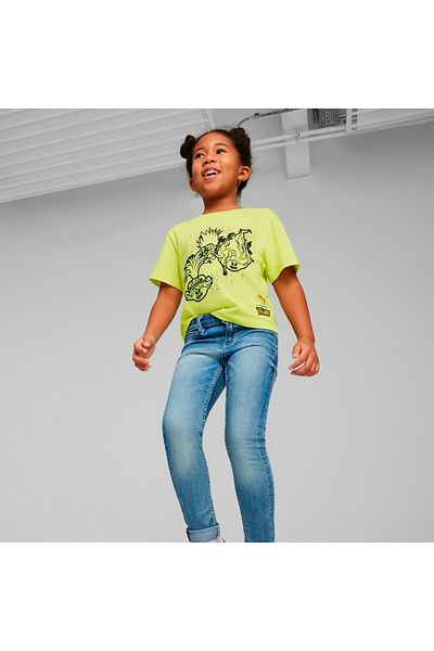 Puma Tricou verde cu gât rotund pentru fete X Trolls Graphic
