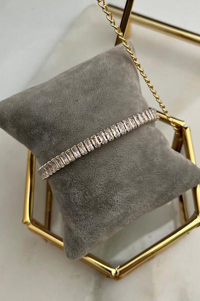 Modex Baguette Row Stoned Spring Bracelet (19 cm)