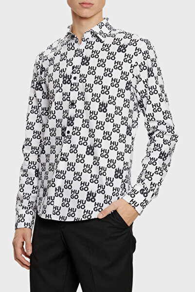 HUGO % 100 Pamuk Slim Fit Tamamı Logolu Gömlek Erkek GÖMLEK 50534257 199