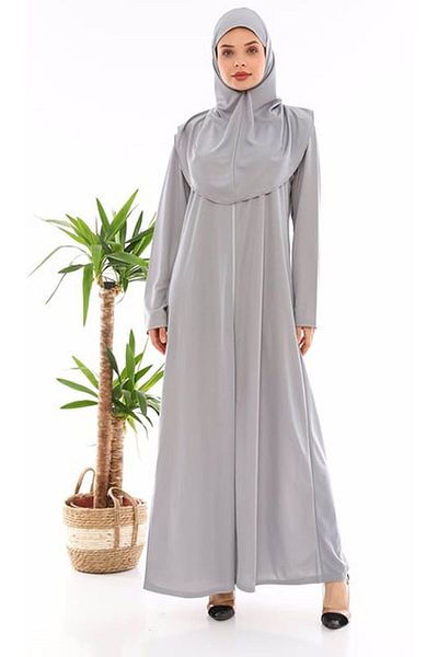 medipek Gray One-Piece Zippered Prayer Dress